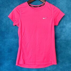 Nike Dri-Fit Running Top, Bright Pink, Size S